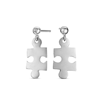 silver puzzle earrings
