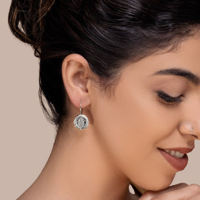 Silver coin earrings