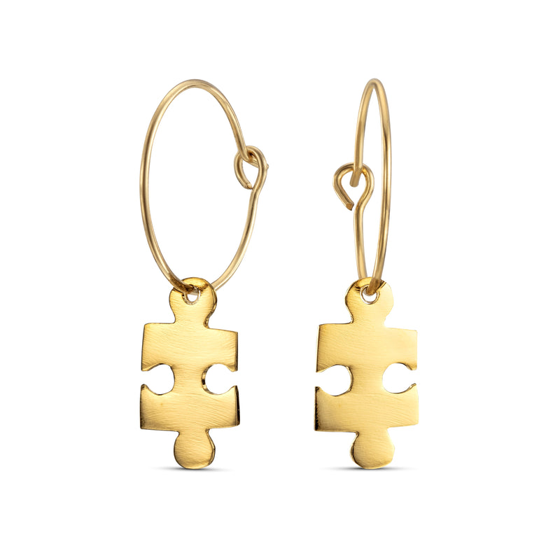 Unique gold puzzle earrings