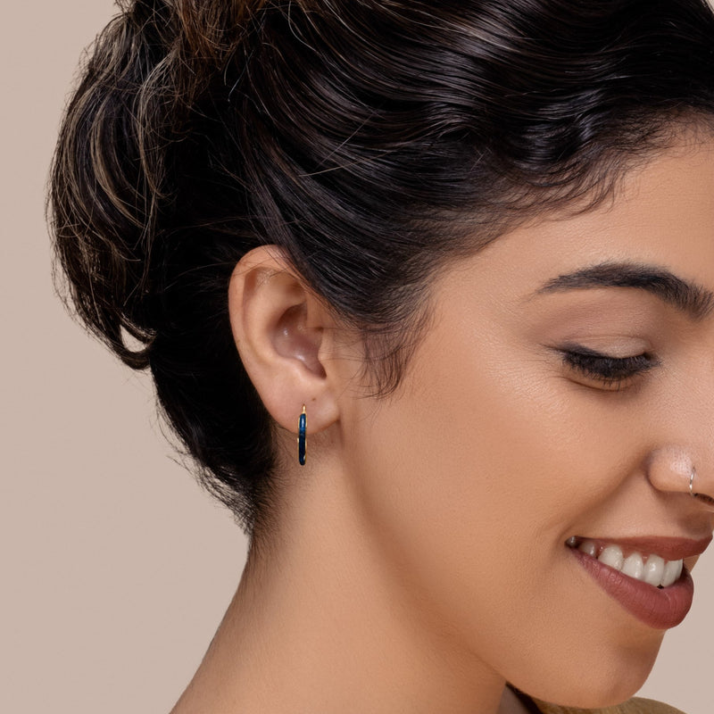 gold Enamel earrings