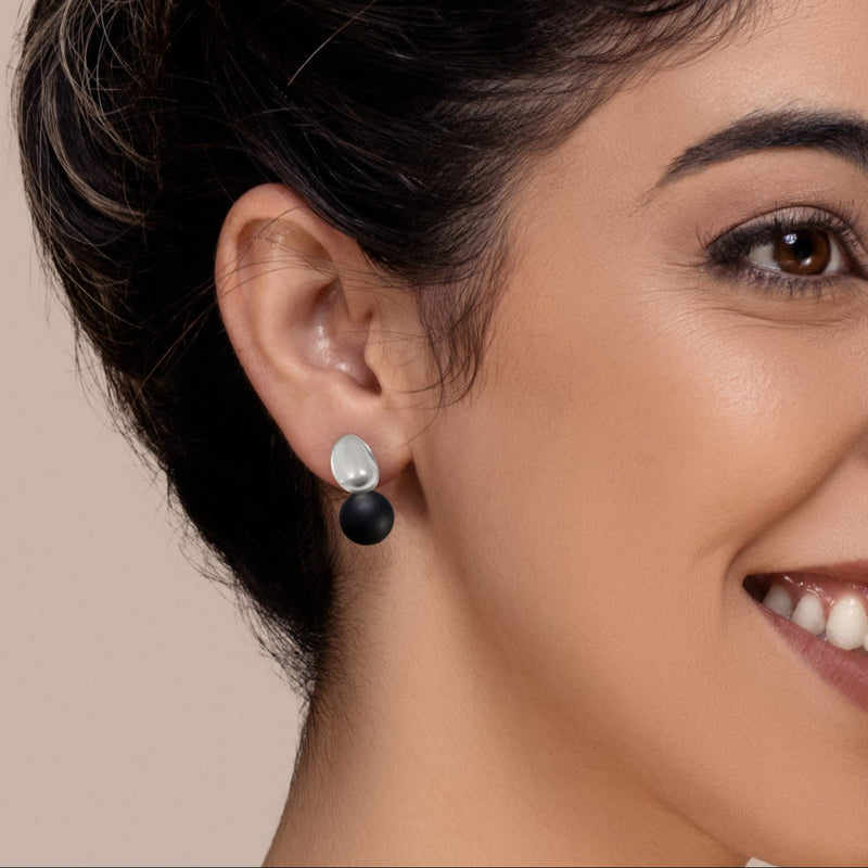 Earrings on a model