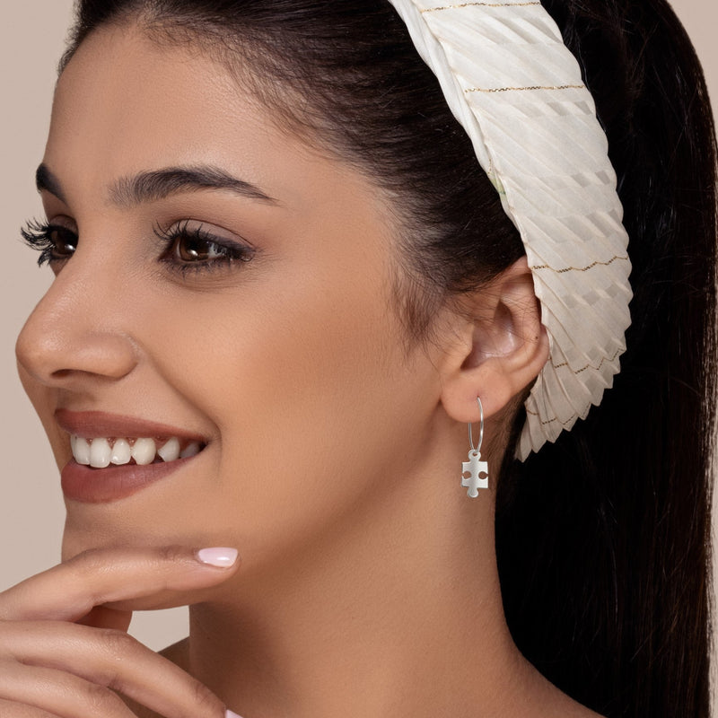 silver Puzzle earrings